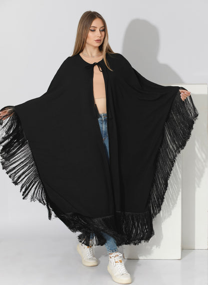 Fringed Cardigan - Black