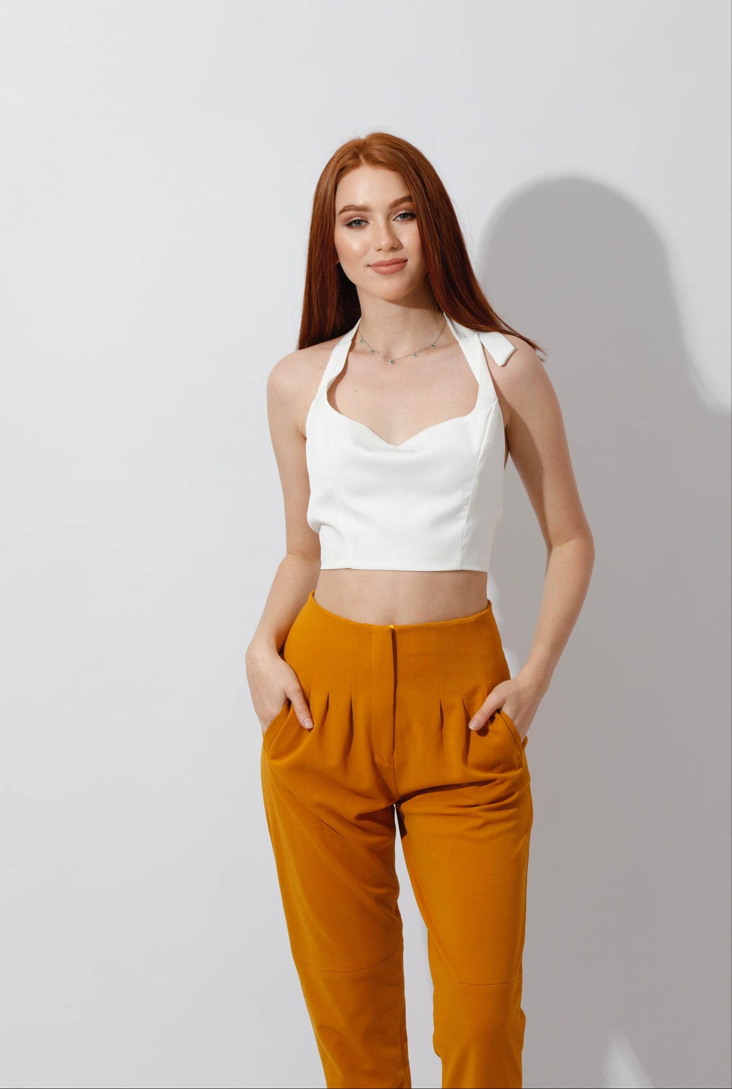 Tied Back Top - White