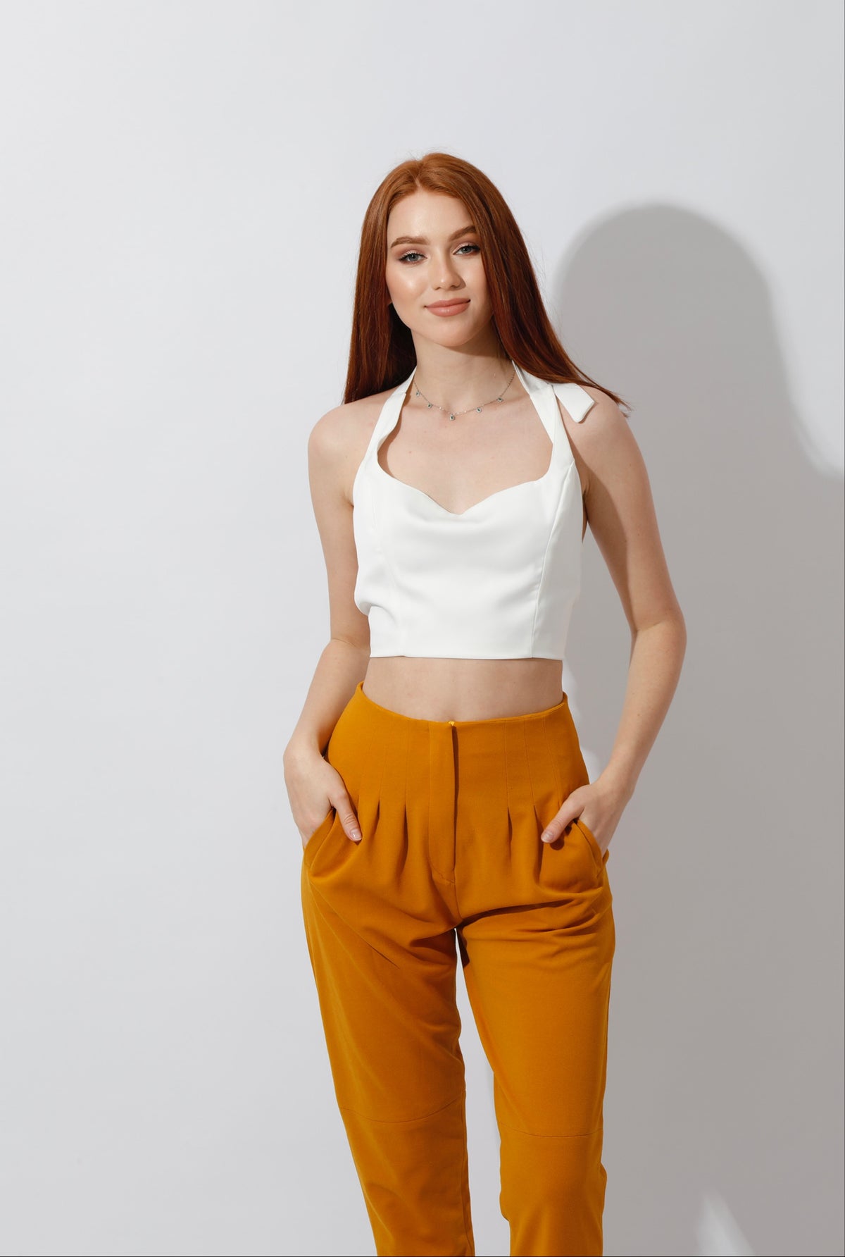 Tied Back Top - White