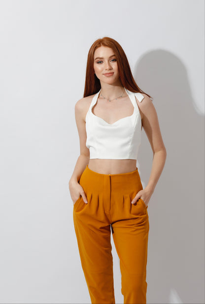 Tied Back Top - White