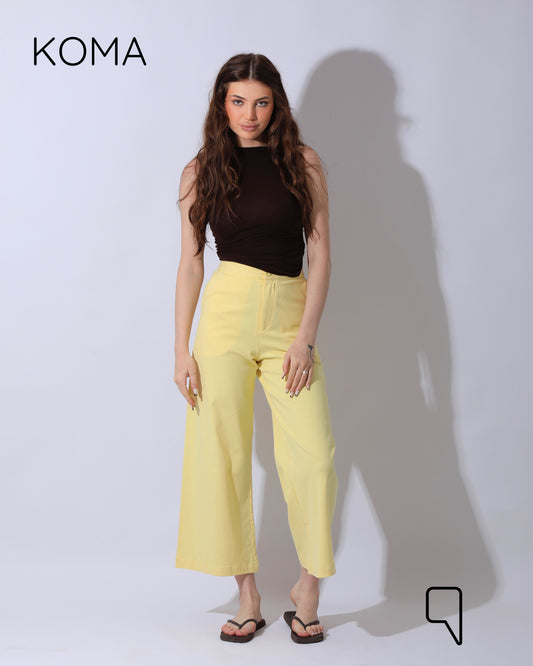 Maddelena Mini Flare Trousers - Yellow