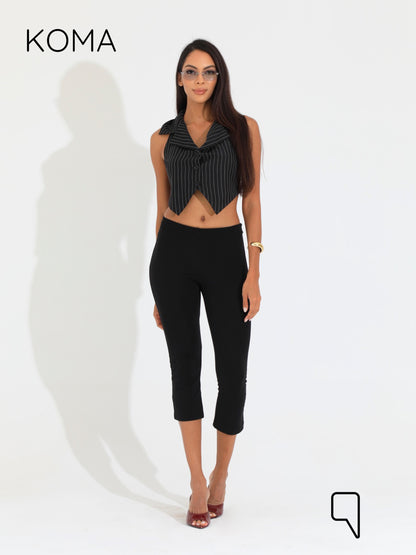 Beccy Backless Formal Vest - Stripped Black
