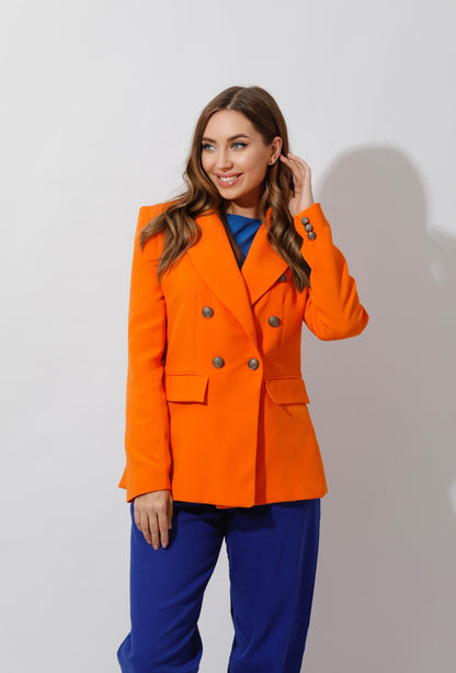 Double Breasted Blazer - Orange