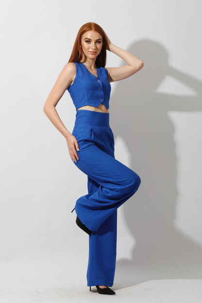 Co-Ord Vest Set - Electric Blue