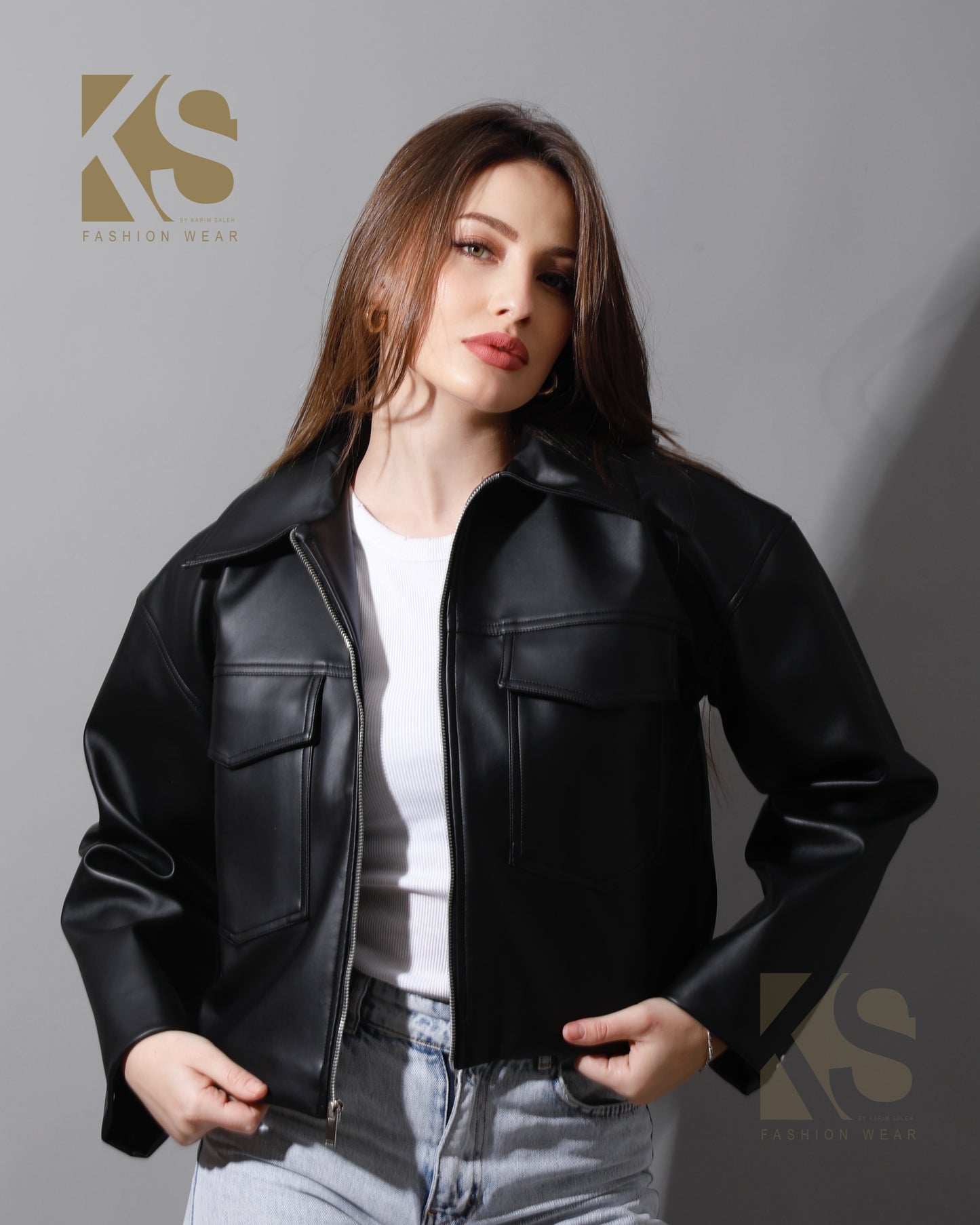 Leather Buckle Jacket - Black