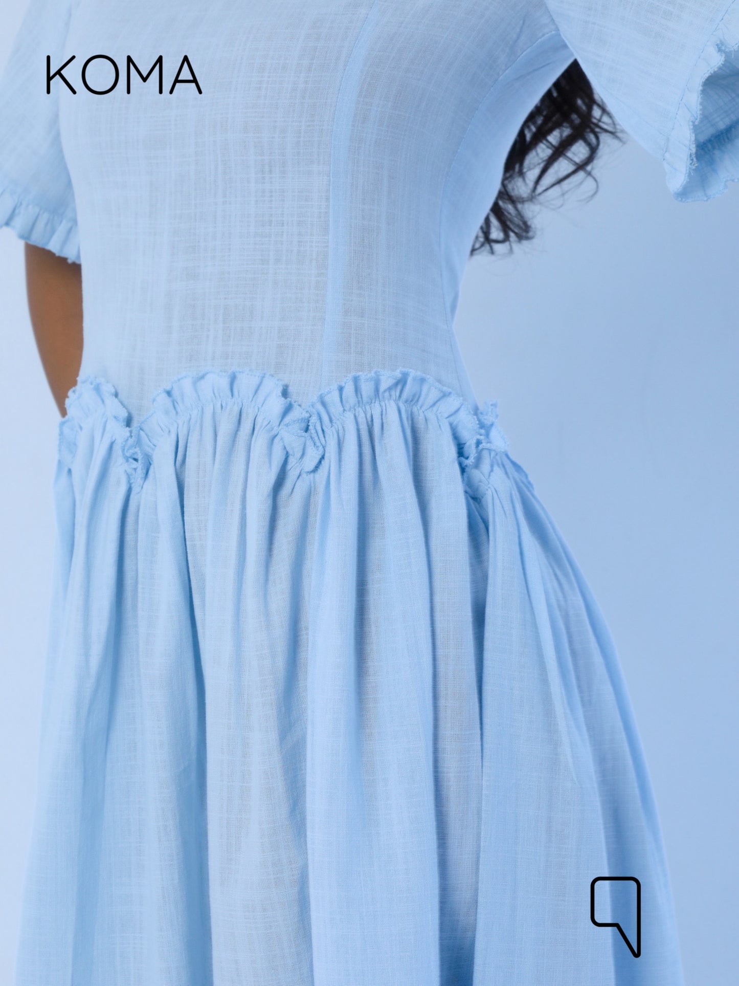 Eve Midi Blend Dress - Baby Blue