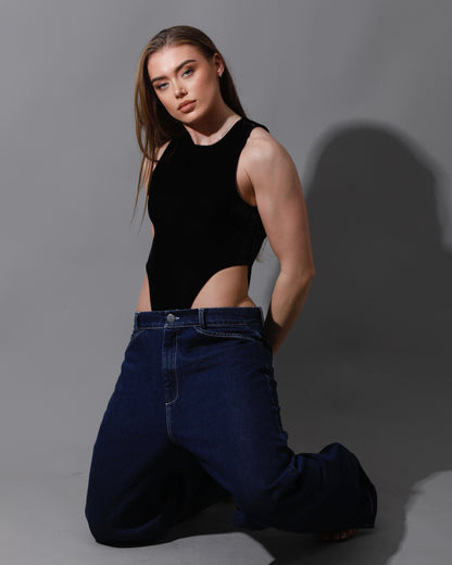 Velvet Body Suit - Black