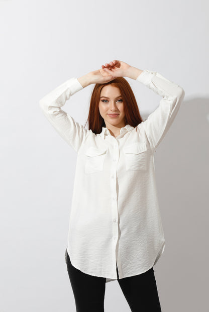 Shirt ‏with Two Pockets - White