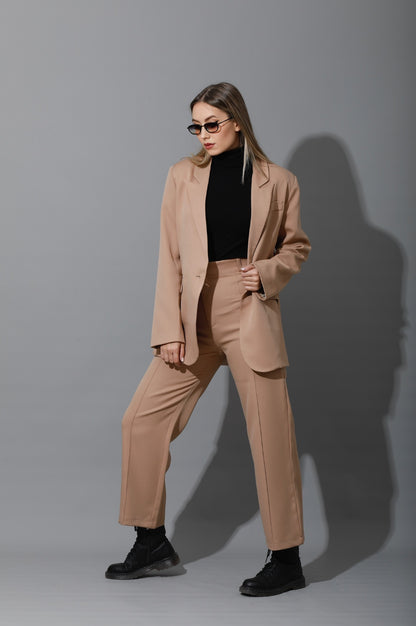 Tailored Oversized Suits - Beige