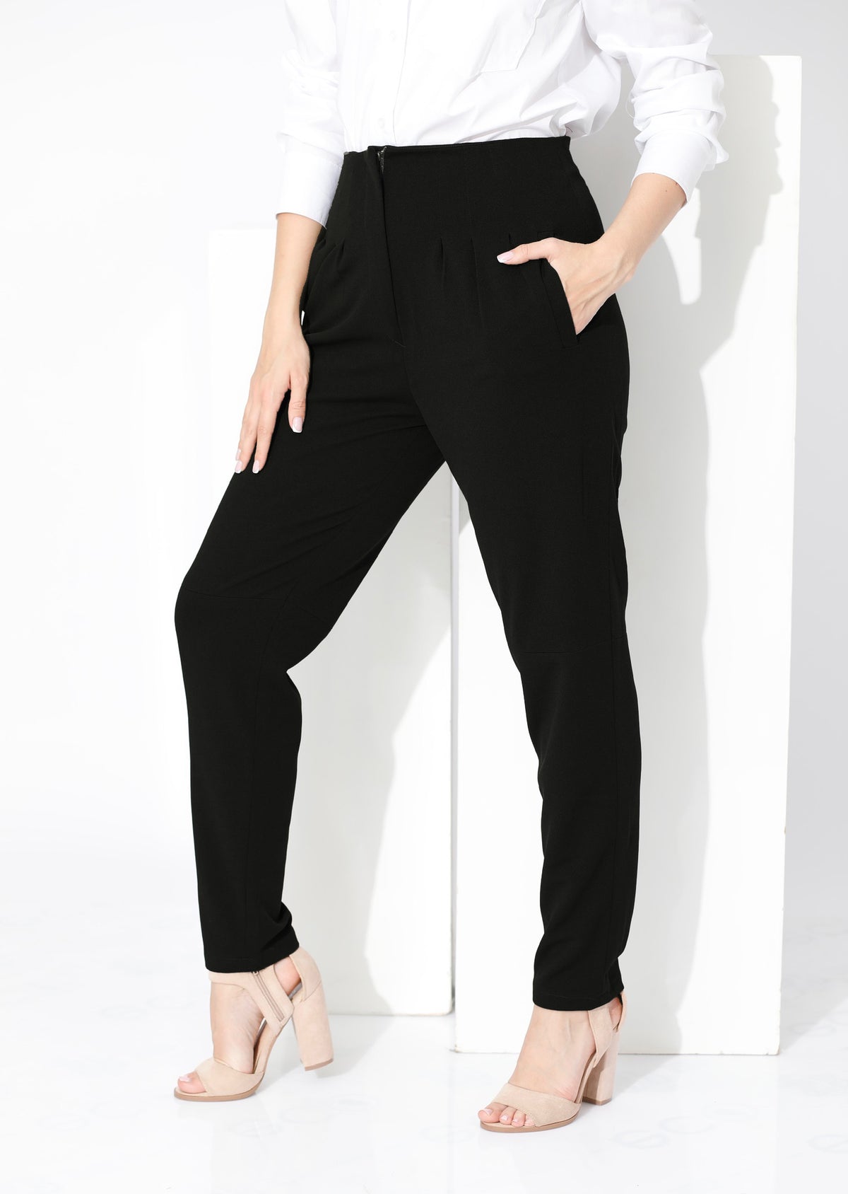 High Waist Trousers - Black