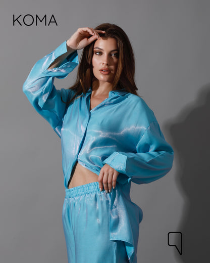 Shemer Long Shirt - Turquoise
