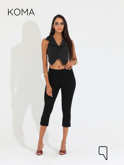 Beccy Backless Formal Vest - Stripped Black