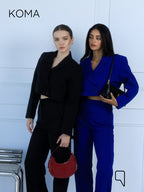 Uma Cropped Blazer - Black