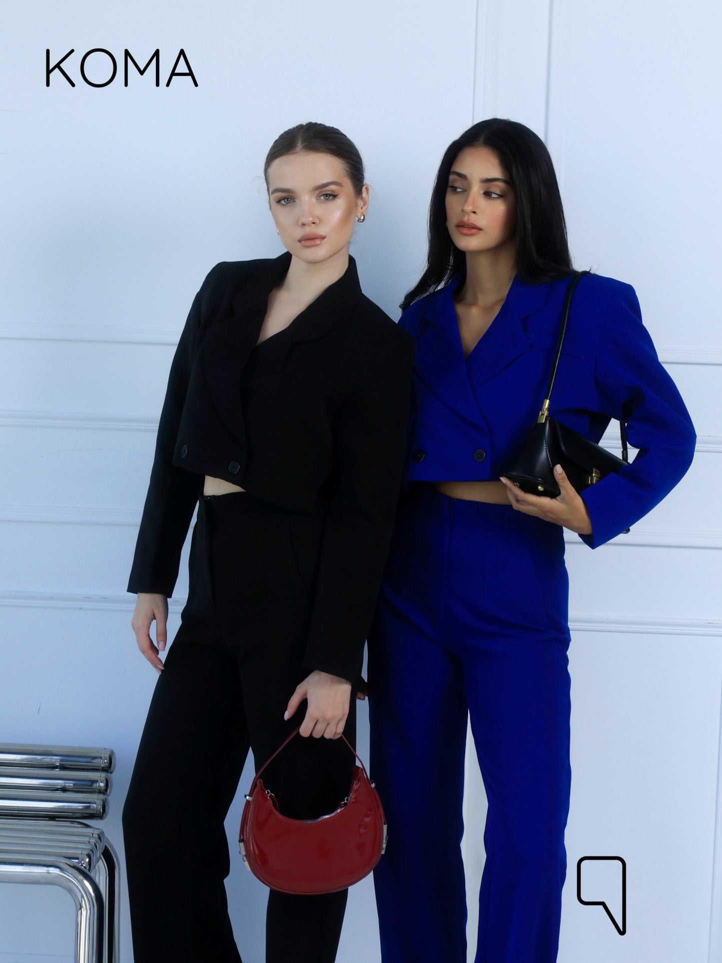 Uma Cropped Blazer - Black