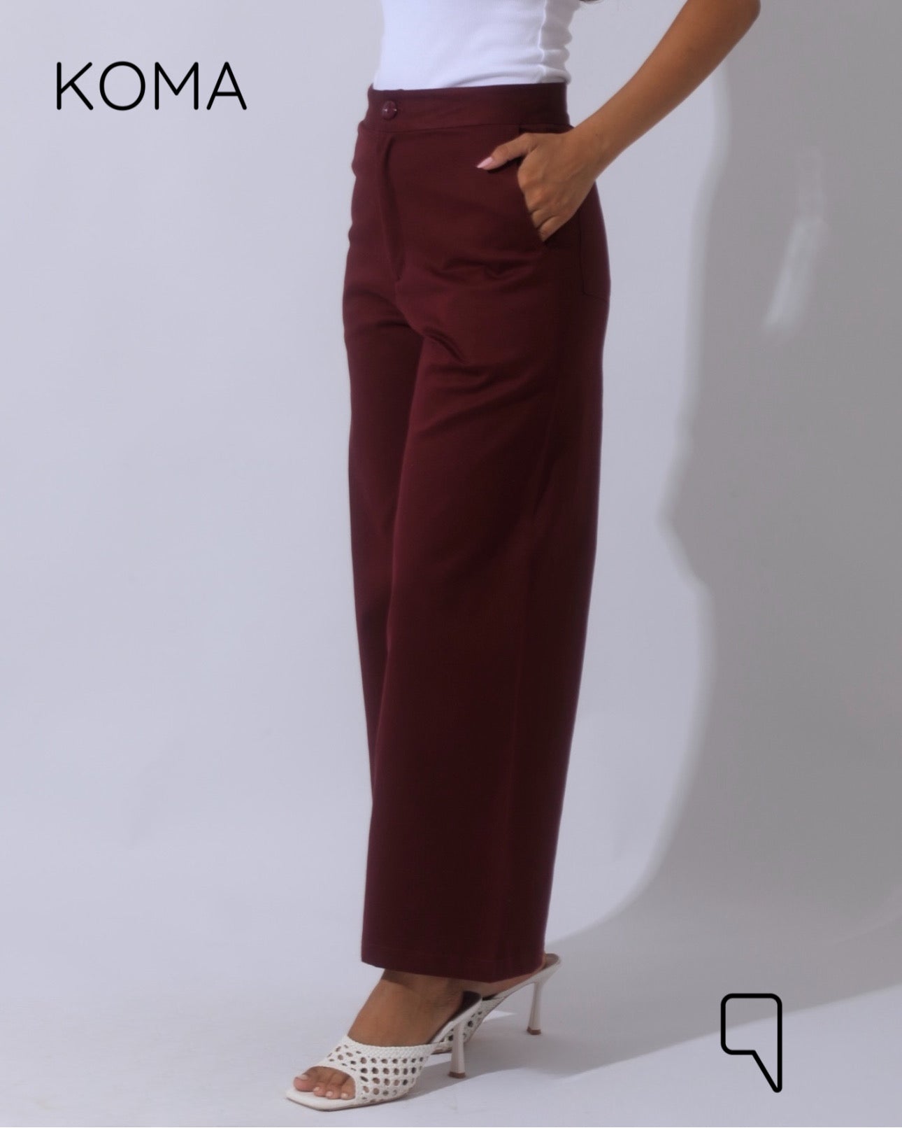 Maddelena Mini Flare Trousers - Maroon