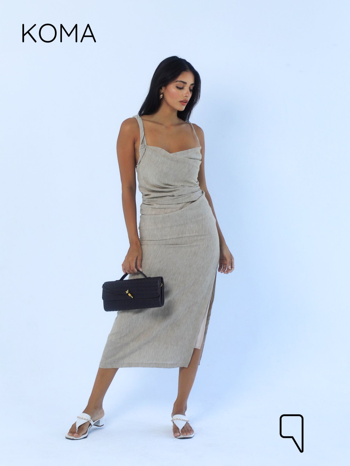 Krysel Midi Dress - Beige