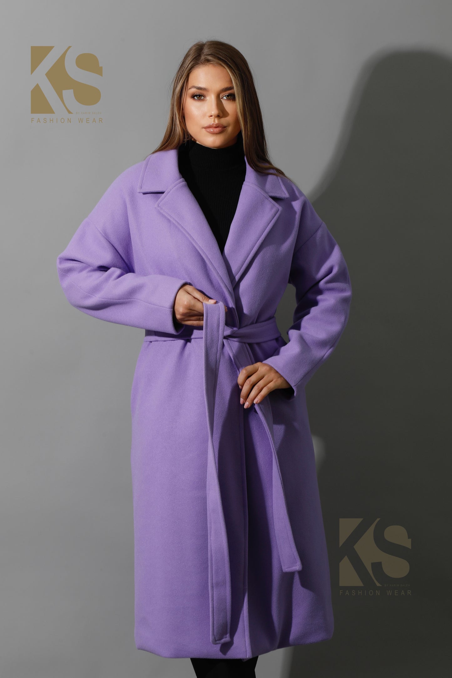 Oversized Wrapped Coat - Lavender