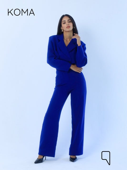 Uma High Waist Trousers - Electric Blue