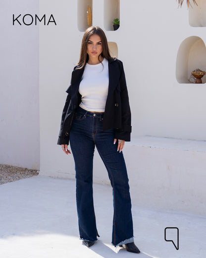 Rochelle Lose Trench Jacket - Black