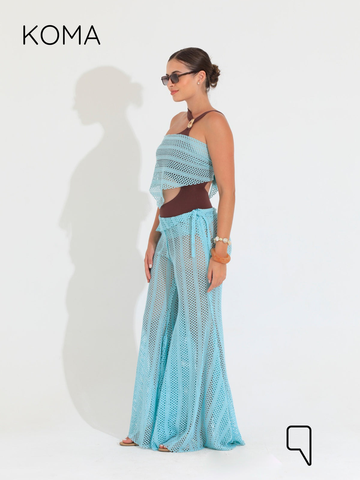 Paula Flare knitted Pants - Mint