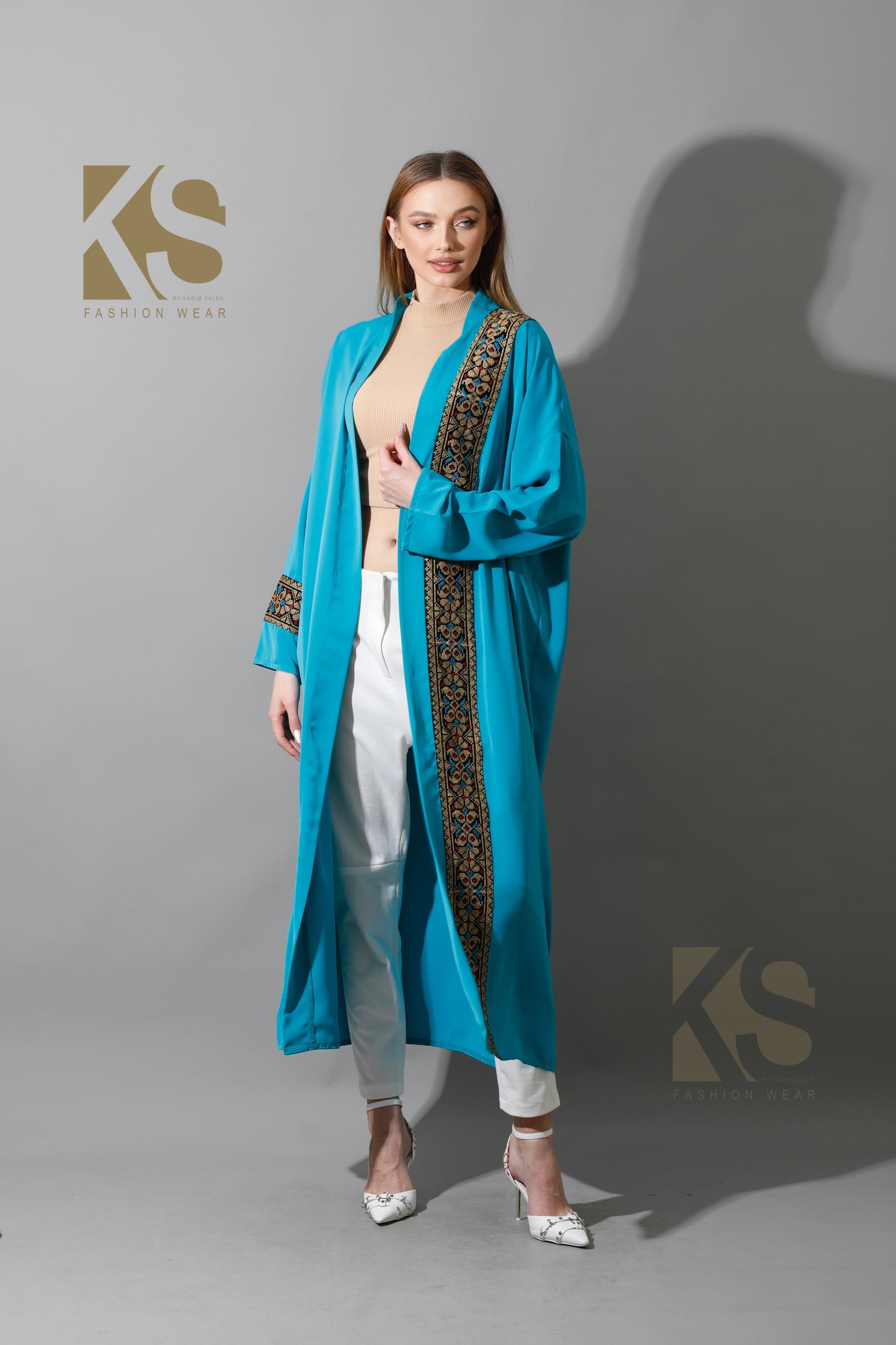 Long CBH Kaftan - Turquoise