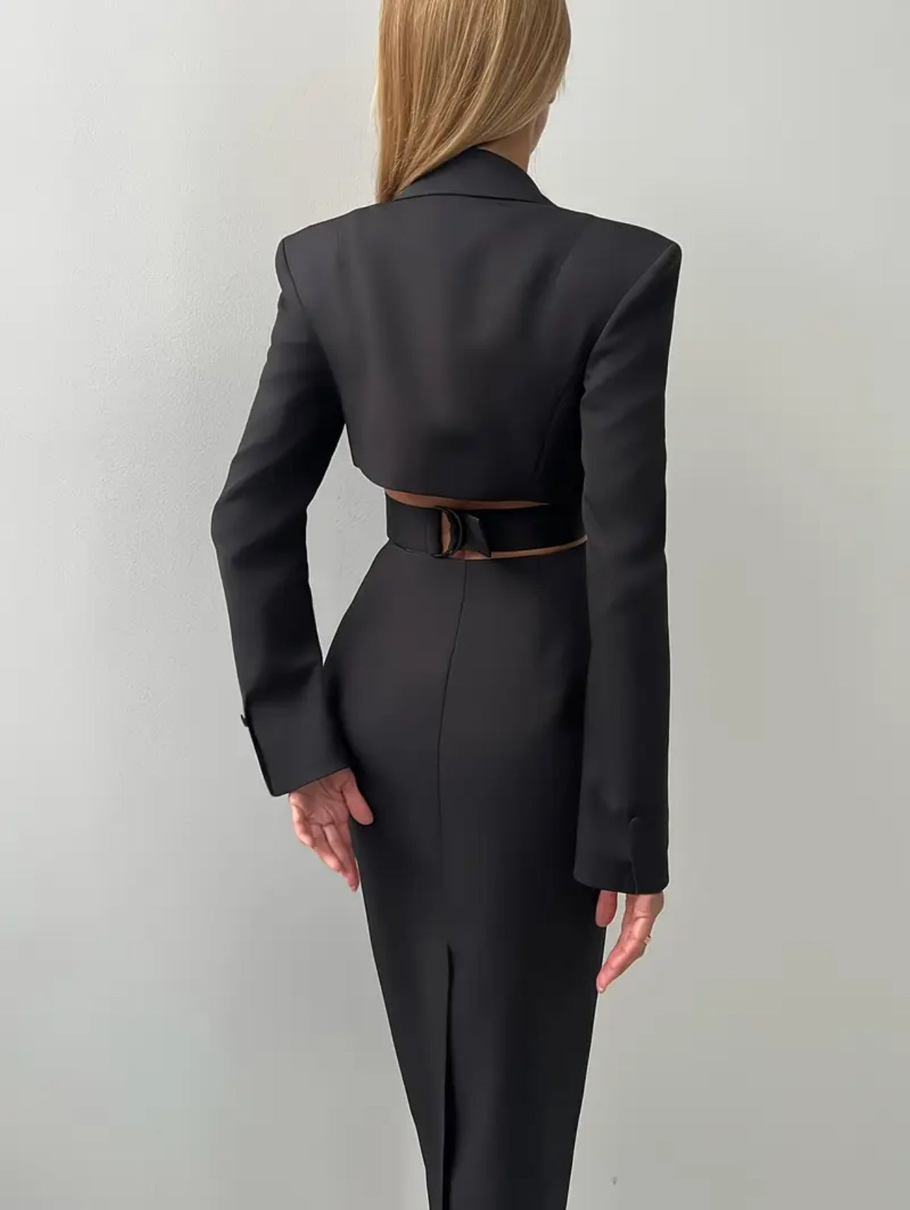 Marina Mid-Length Blazer Dress - Black