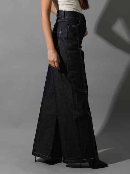 Co-Ord Jeans Cutout Pants - Navy Blue