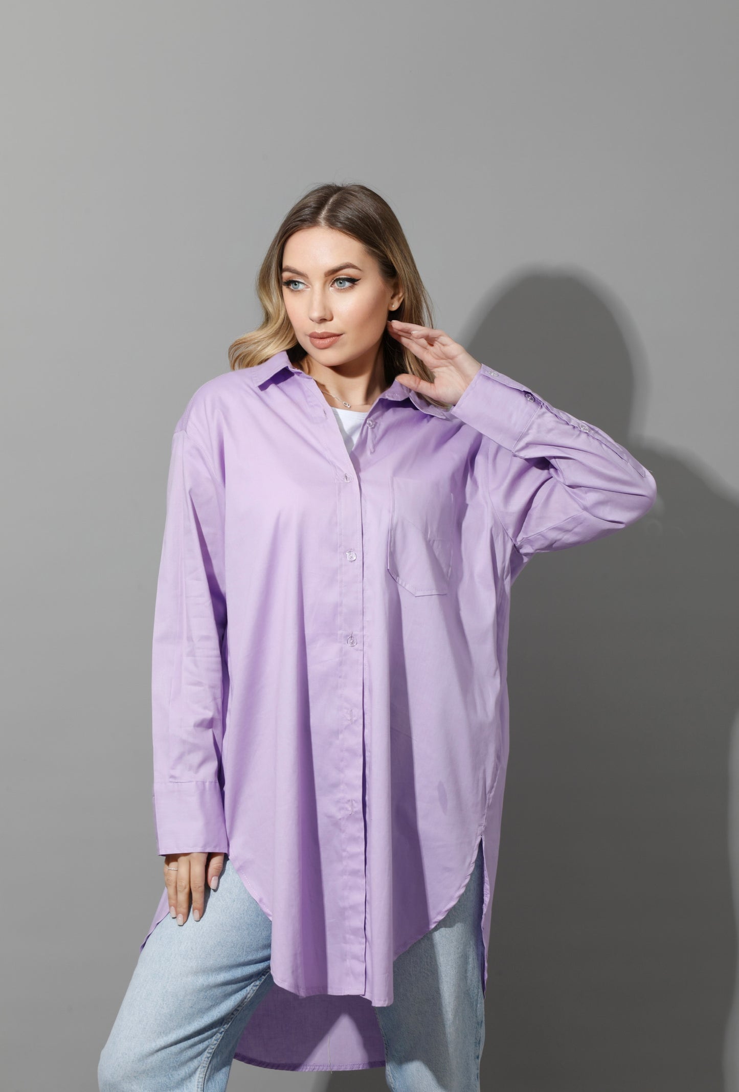 Oversized Shirt Dress - Lavender