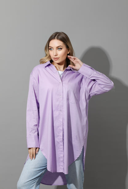 Oversized Shirt Dress - Lavender