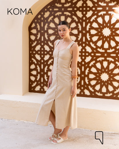 ivanna Midi Blend Dress - Beige