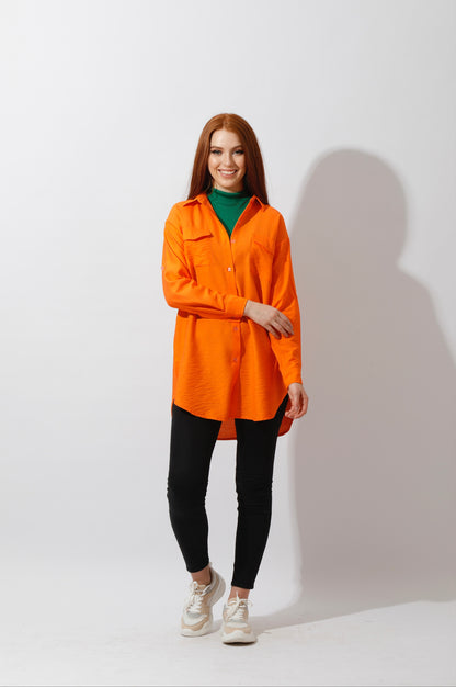 Shirt ‏with Two Pockets - Orange