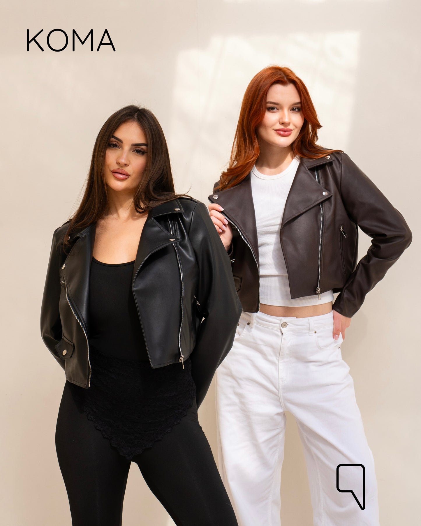 Leather Biker Jacket - Olive