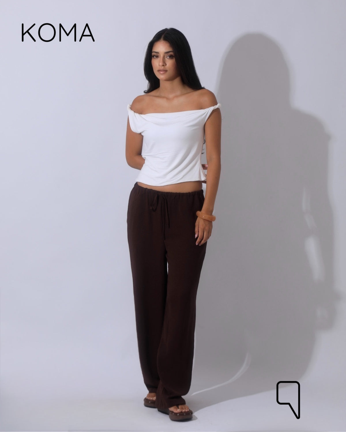 Elsie Lose Fit Trousers - Brown