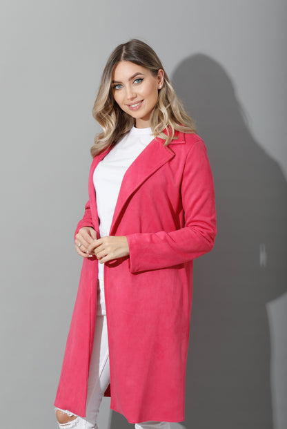 Open Front Cardigan - Pink