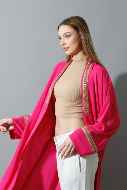 Long CBH Kaftan - Barbie Pink
