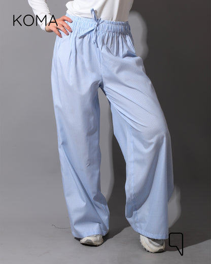Striped Straight Leg trousers - Striped Baby Blue
