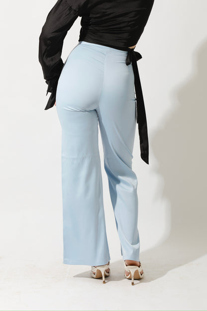 Front Slit Trousers - Sky Blue