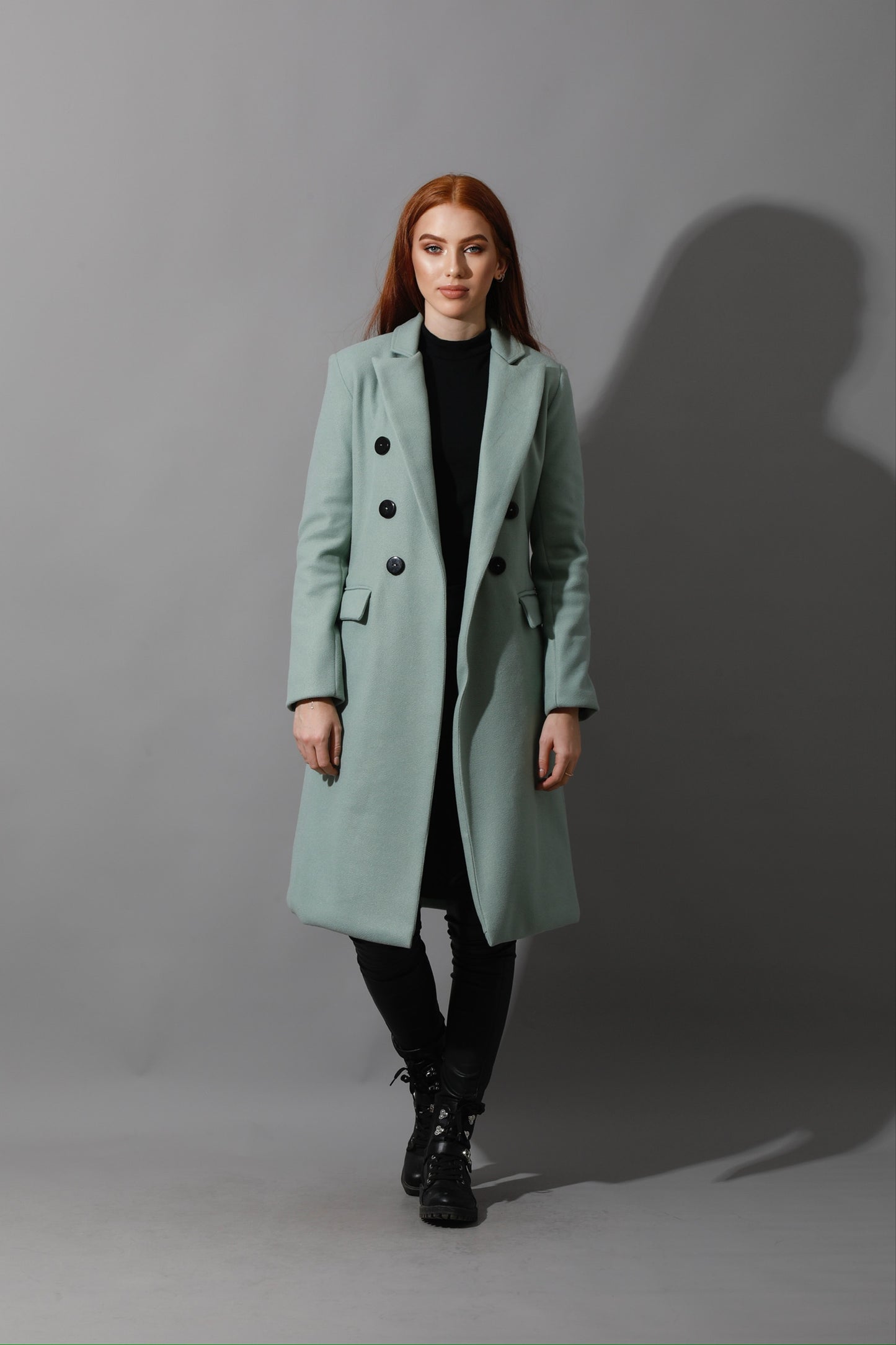 Front Open Coat - Mint Green