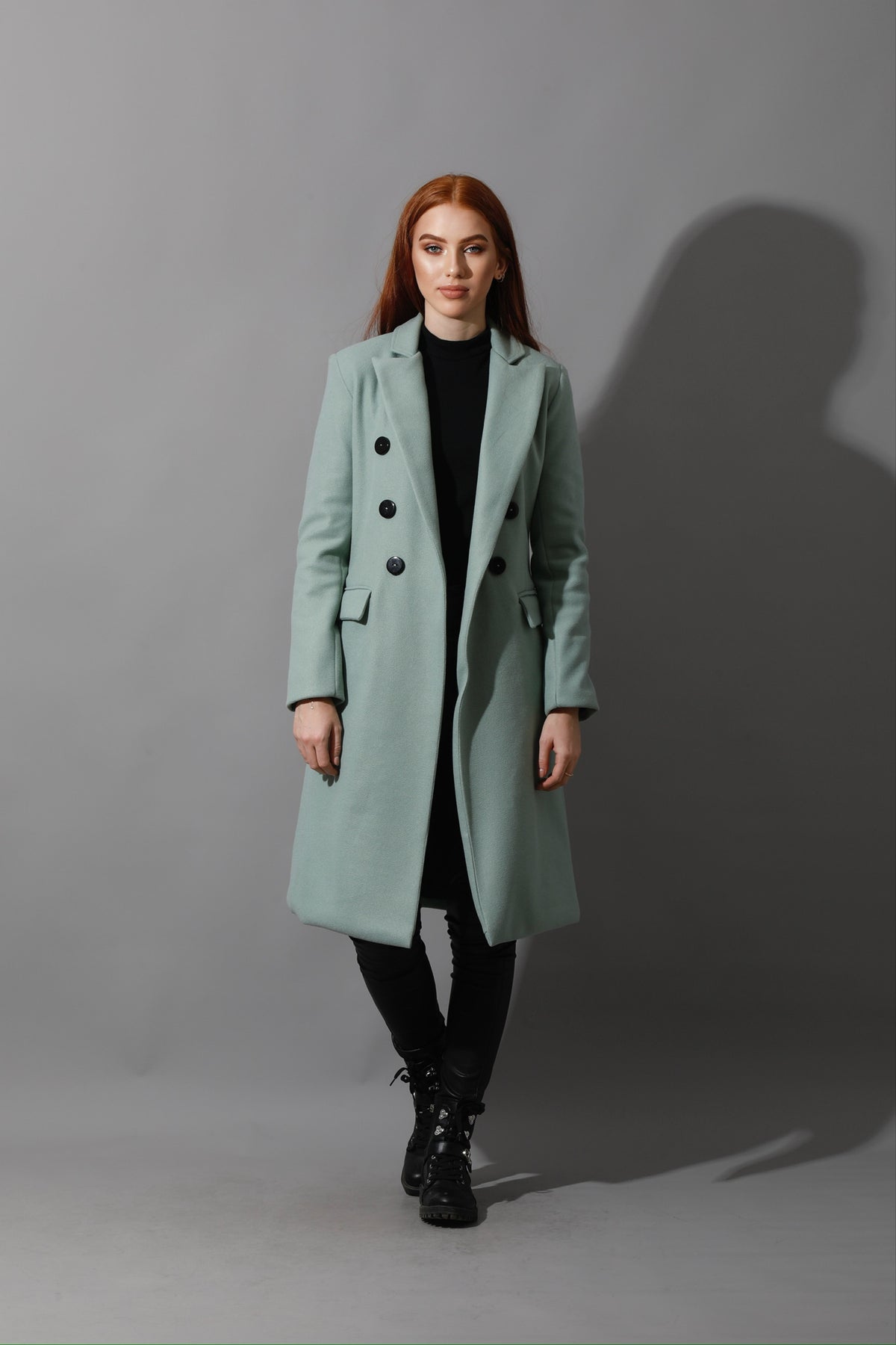 Front Open Coat - Mint Green