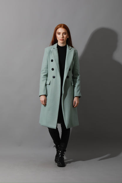 Front Open Coat - Mint Green