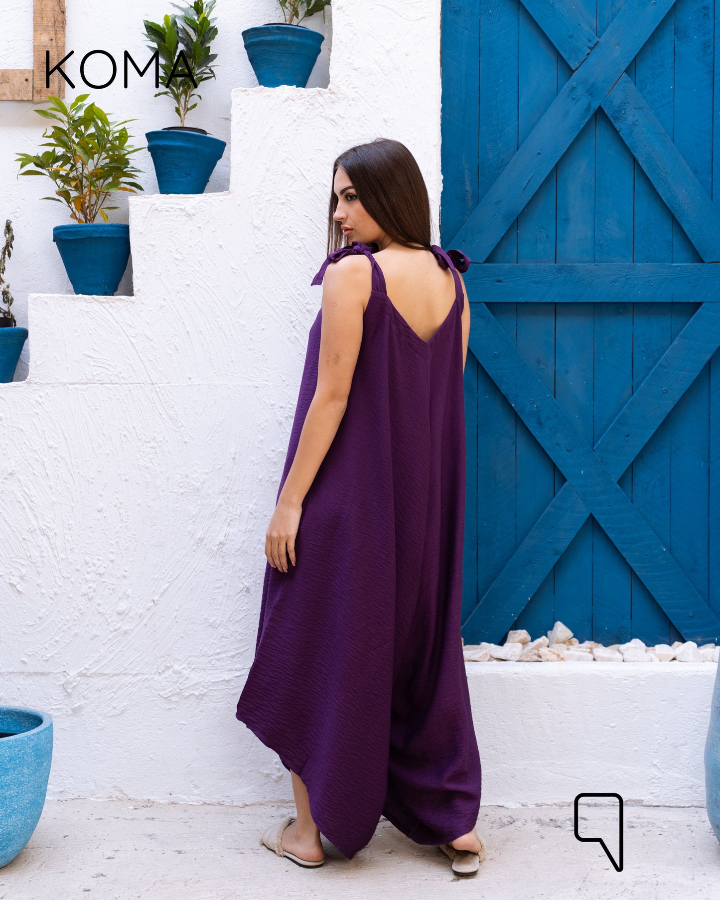Tied Up Lose Jumpsuit - Purple