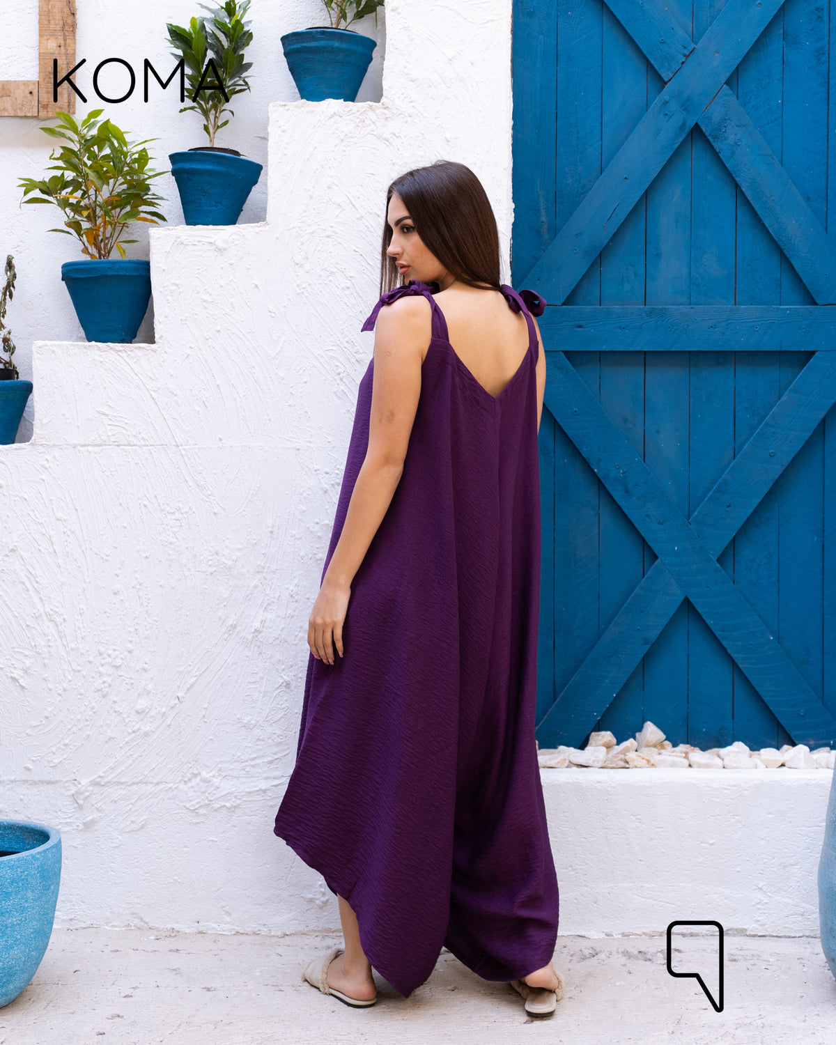 Tied Up Lose Jumpsuit - Purple