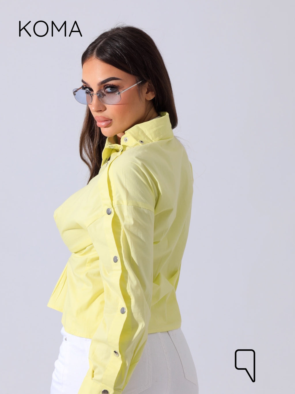 issy snap-button Shirt - Dust Yellow