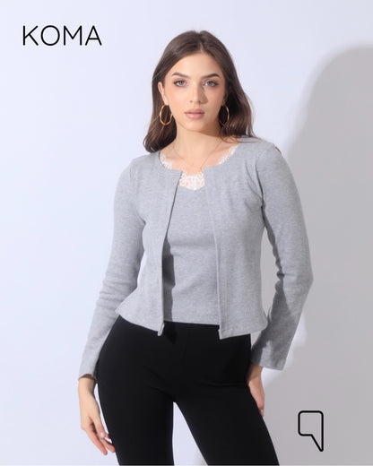 Arlette Twin Lase Top - Gray