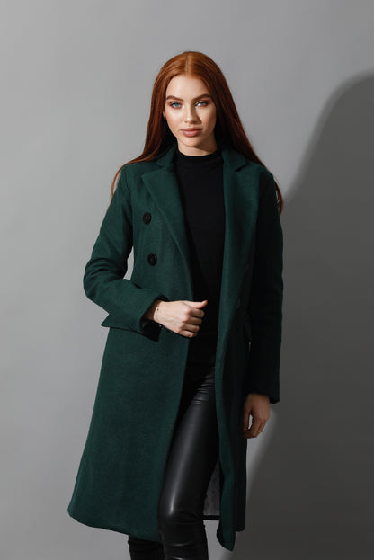 Front Open Coat - Deep Green