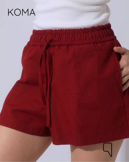 Aubrina Blend Boxer Bermuda Shorts - Maroon