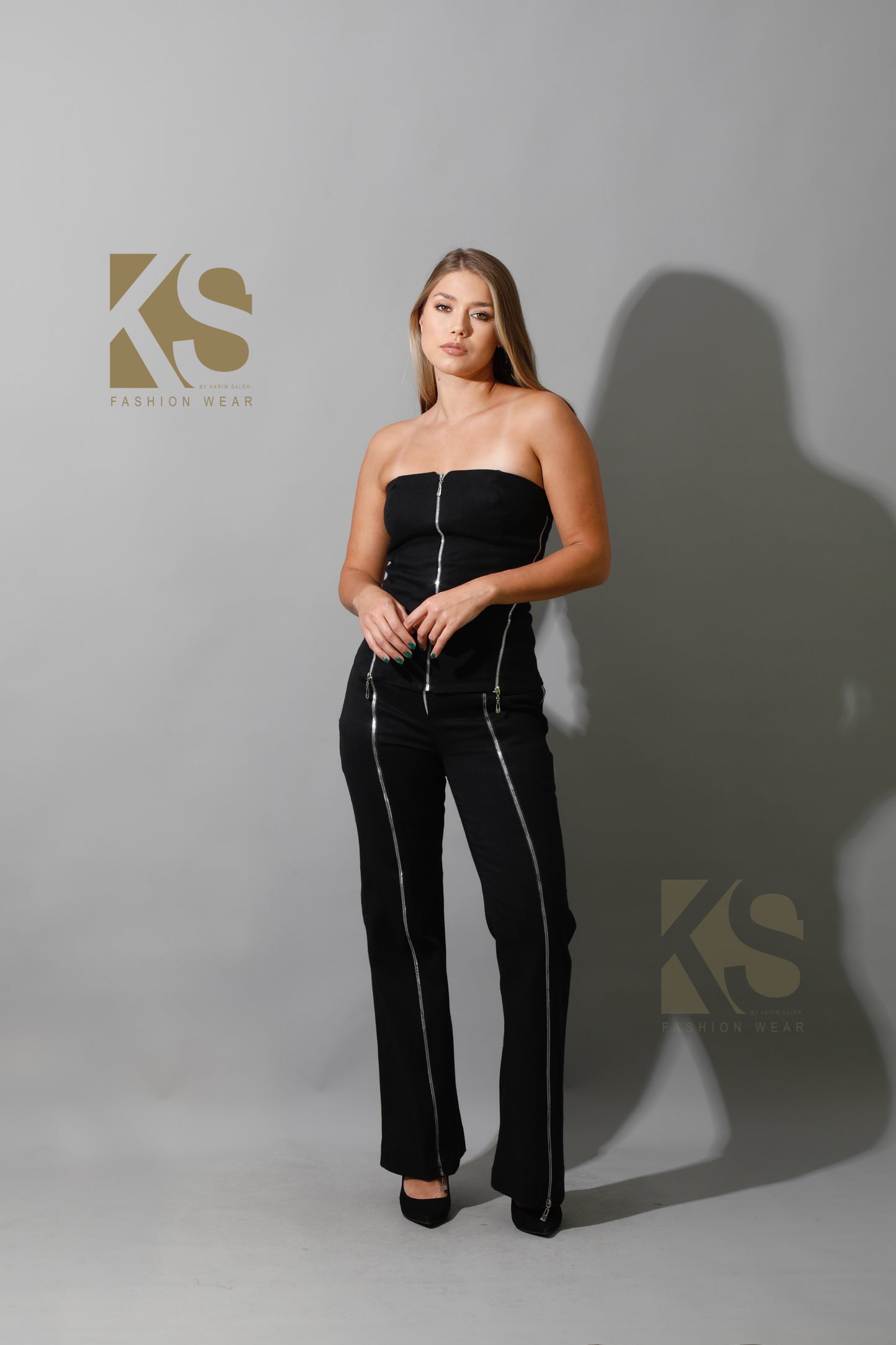 Co-Ord Some Protel Top &  BootCut pants - Black
