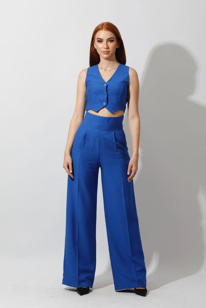 Co-Ord Vest Set - Electric Blue
