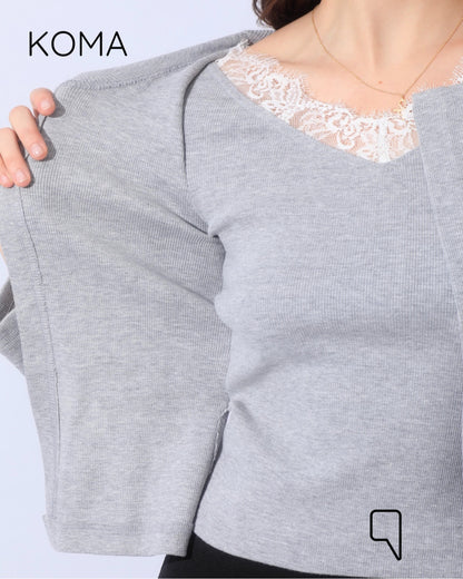 Arlette Twin Lase Top - Gray