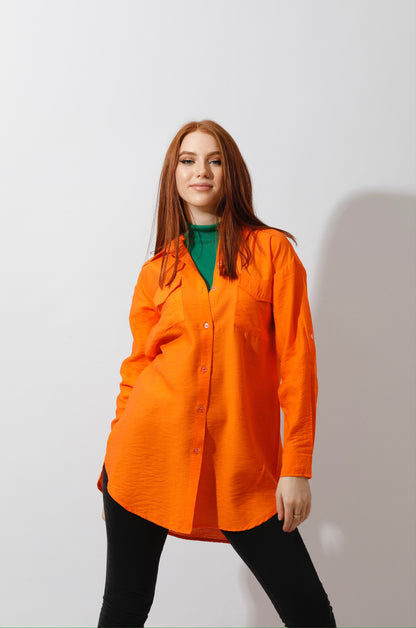 Shirt ‏with Two Pockets - Orange